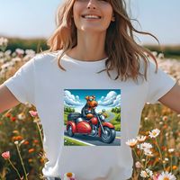 Airedale mit Motorrad wei&szlig;es Shirt